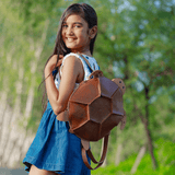 Oogway Turtle Backpack for Kids | Vegan Leather | Brown Color | Velvet Lining - Totdot