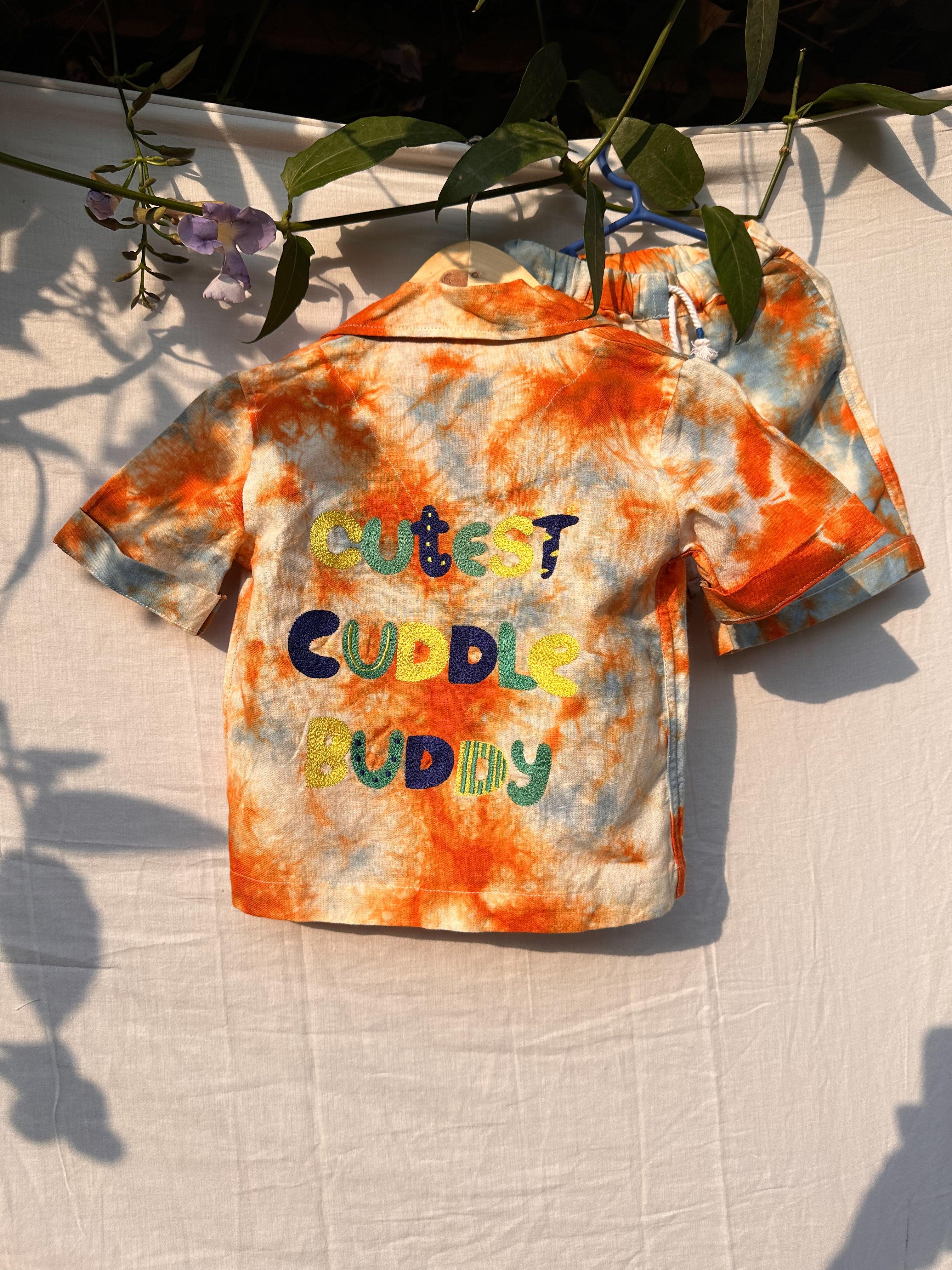 ORANGE BLUE TIE DYE CO-RD SET - SET OF 2 - Totdot