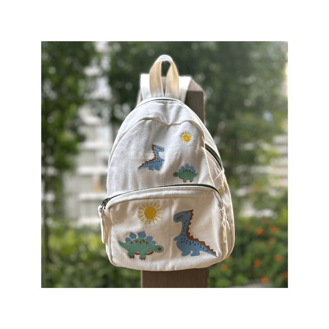 Organic Canvas Backpack | Lion - Sky Blue - Totdot