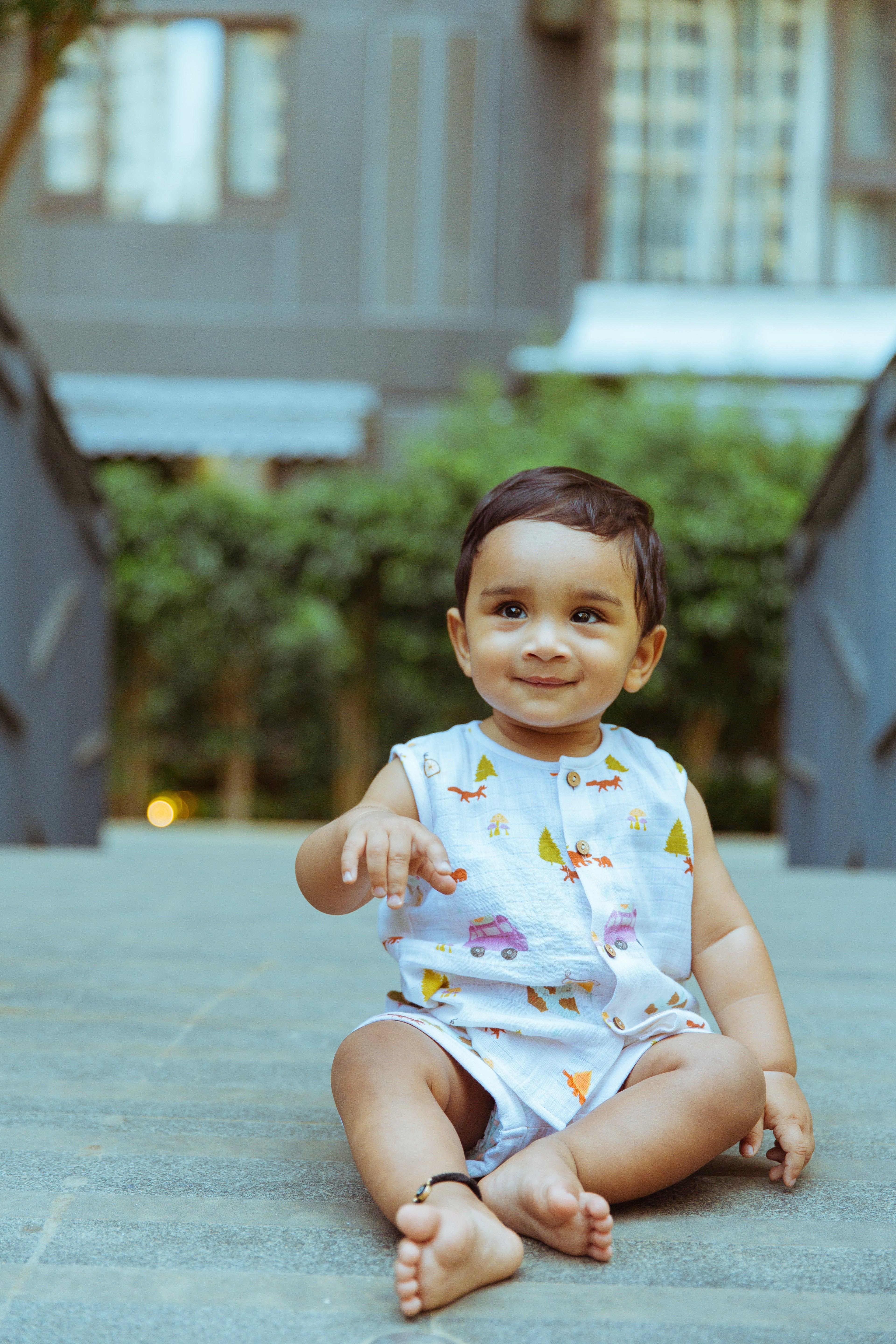 Organic Muslin Vest & Shorts Set | Bubble Pops - Totdot