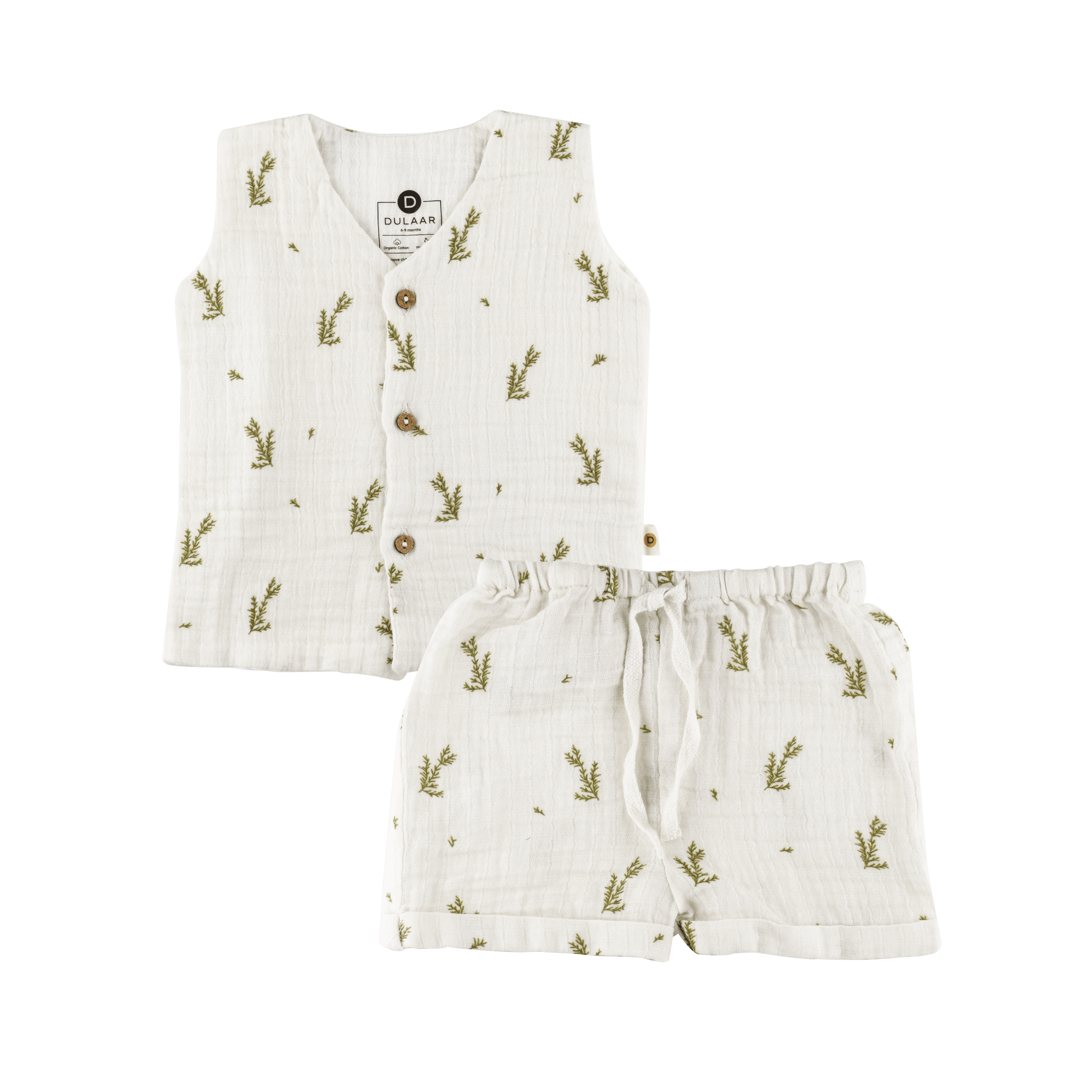 Organic Muslin Vest & Shorts Set | Bubble Pops - Totdot