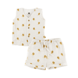Organic Muslin Vest & Shorts Set | Green Zen - Totdot