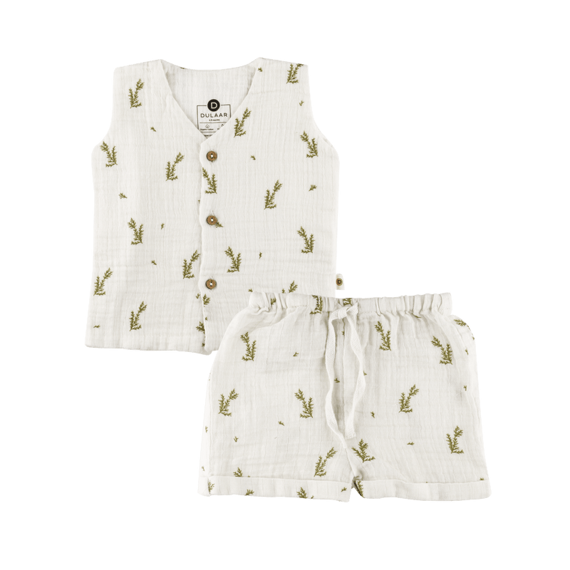 Organic Muslin Vest & Shorts Set | Just Lion Around - Totdot