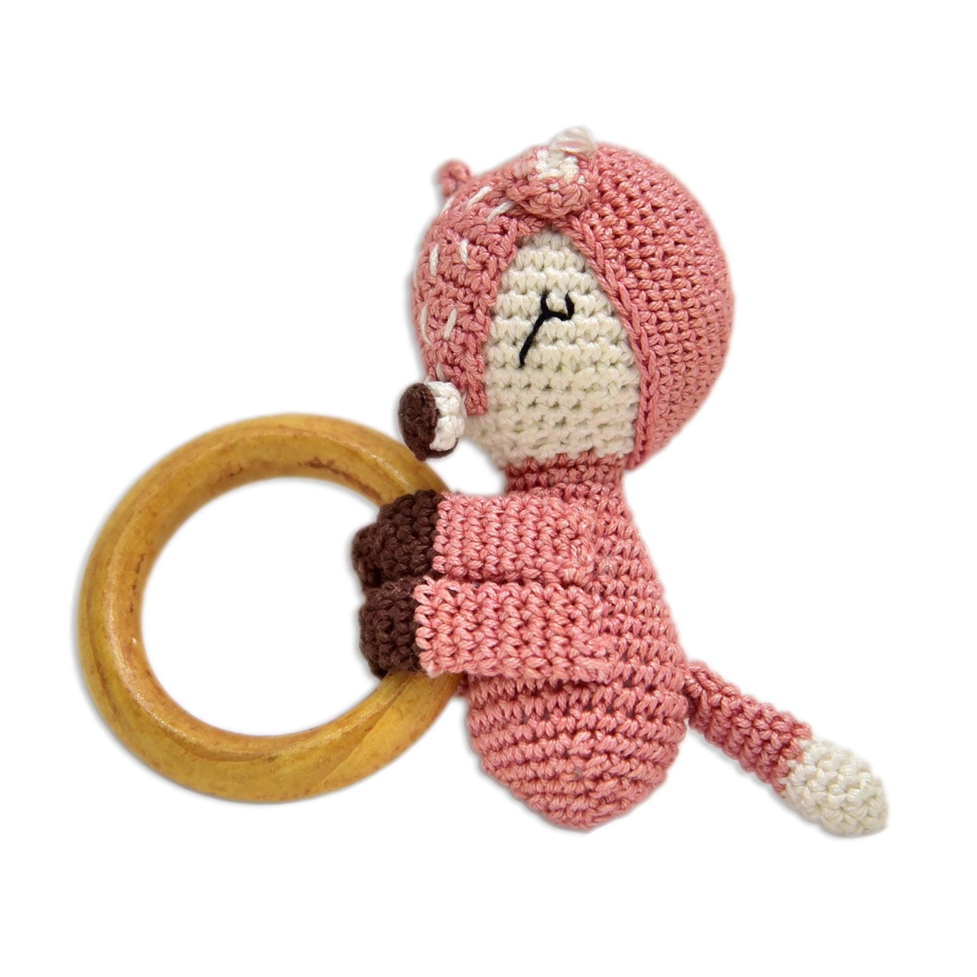 Pink Reindeer Rattle - Totdot