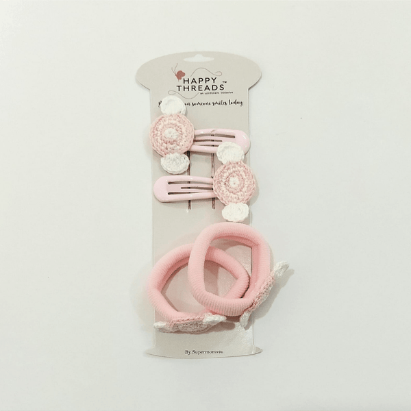 Pink Sweet Clip and Hair Tie set - Totdot