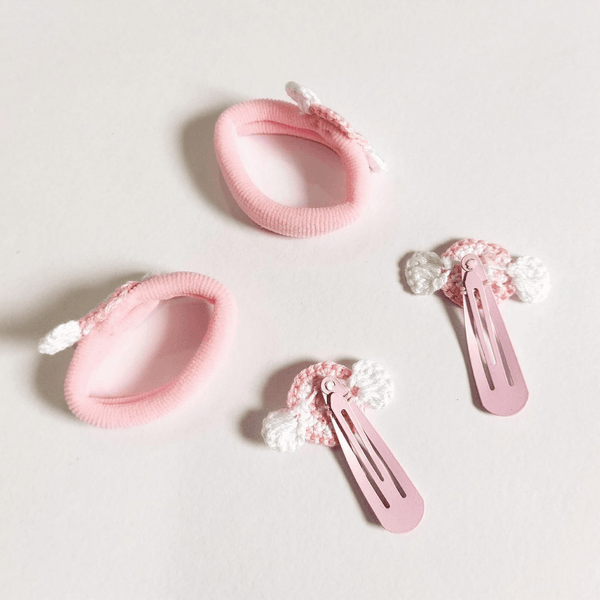 Pink Sweet Clip and Hair Tie set - Totdot