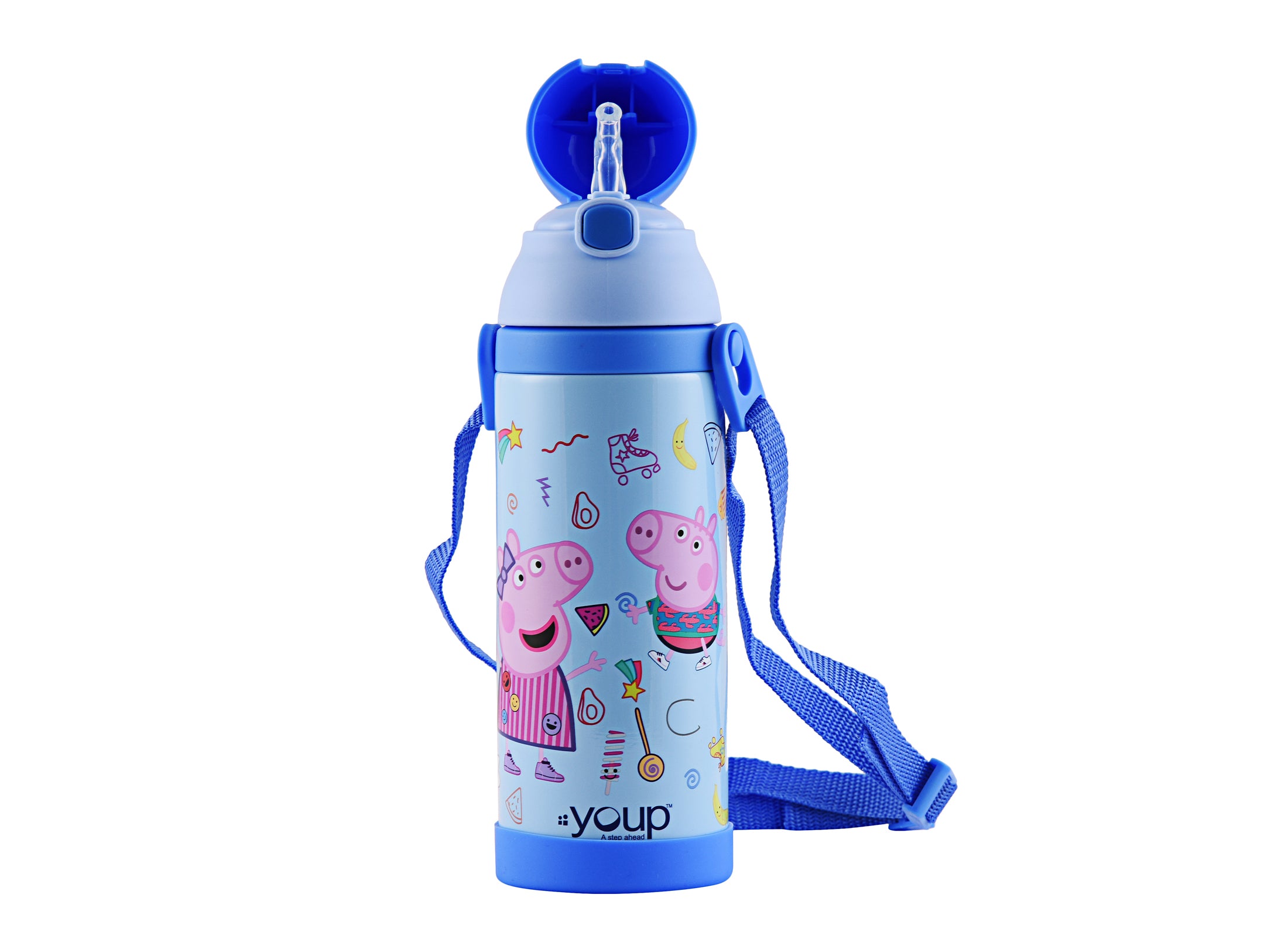 Stainless Steel Peppa Pig Kids Sipper Bottle Logan - 500 Ml