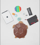 Oogway Turtle Backpack for Kids | Vegan Leather | Brown Color | Velvet Lining