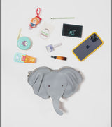Dumbo Elephant Crossbody Bag for Kids | Vegan Leather | Brilliant Silver Color | Velvet Lining