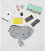 Dumbo Elephant Backpack for Kids | Vegan Leather | Brilliant Silver Color | Velvet Lining
