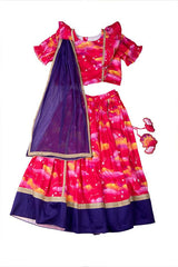 Promise Of A New Dawn Pink Lehenga and Frilled Blouse Set for Girls - Totdot