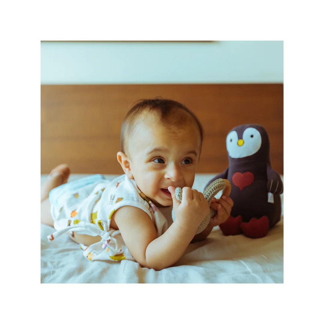 Puddles the Penguin | Organic Cotton Fabric Toy - Totdot