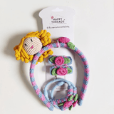 Purple and Pink Hair Band, Clip and Hair Tie set - Totdot