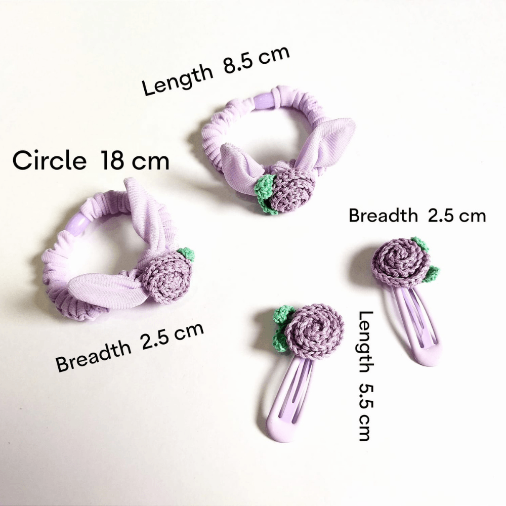 Purple Clip and Hair Tie set - Totdot