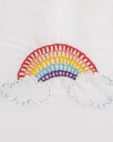 Rainbow- Organic Cotton Sleeveless Hand Embroidered Unisex Baby Jhabla - Totdot