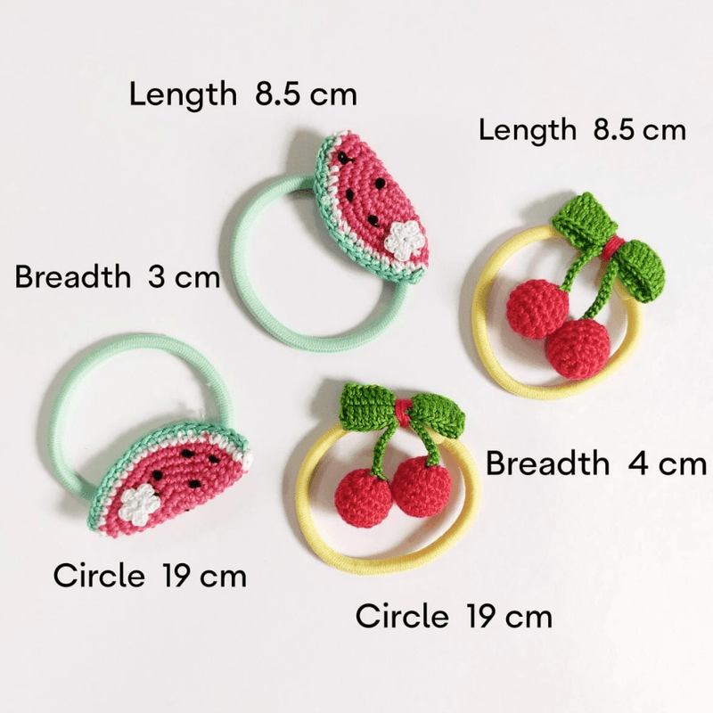 Red Cherry and Watermelom Hair Tie set - Totdot