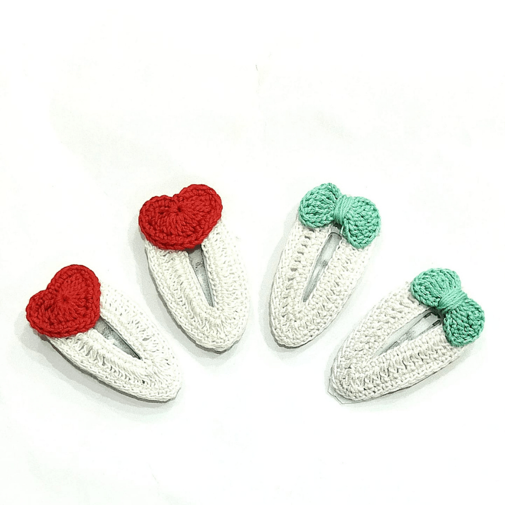 Red Heart and Green Bow Clip set - Totdot