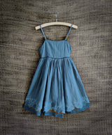 Reversible wrap Dress | Blue-Olive
