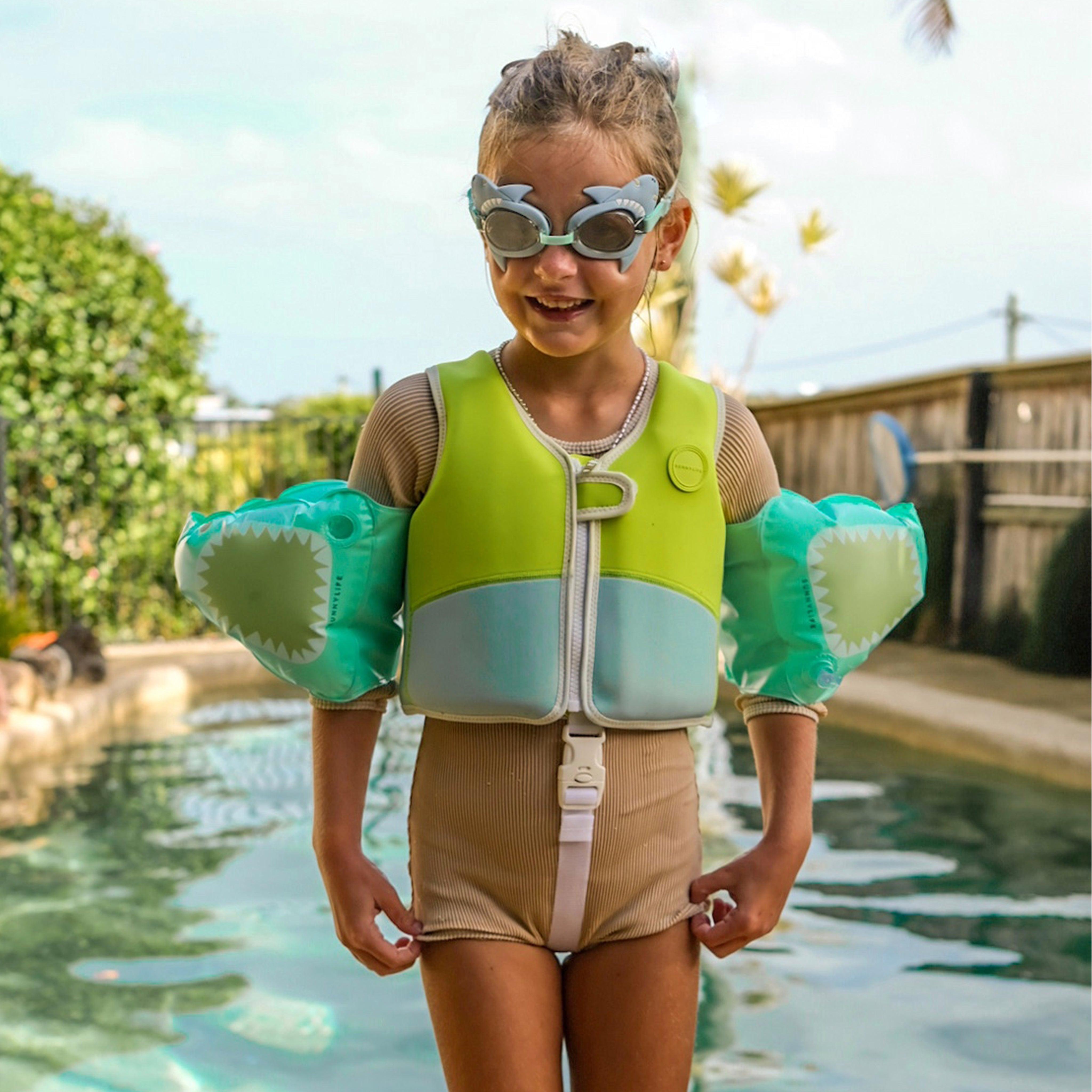 Salty the Shark Mini Swim Goggles Aqua - Totdot