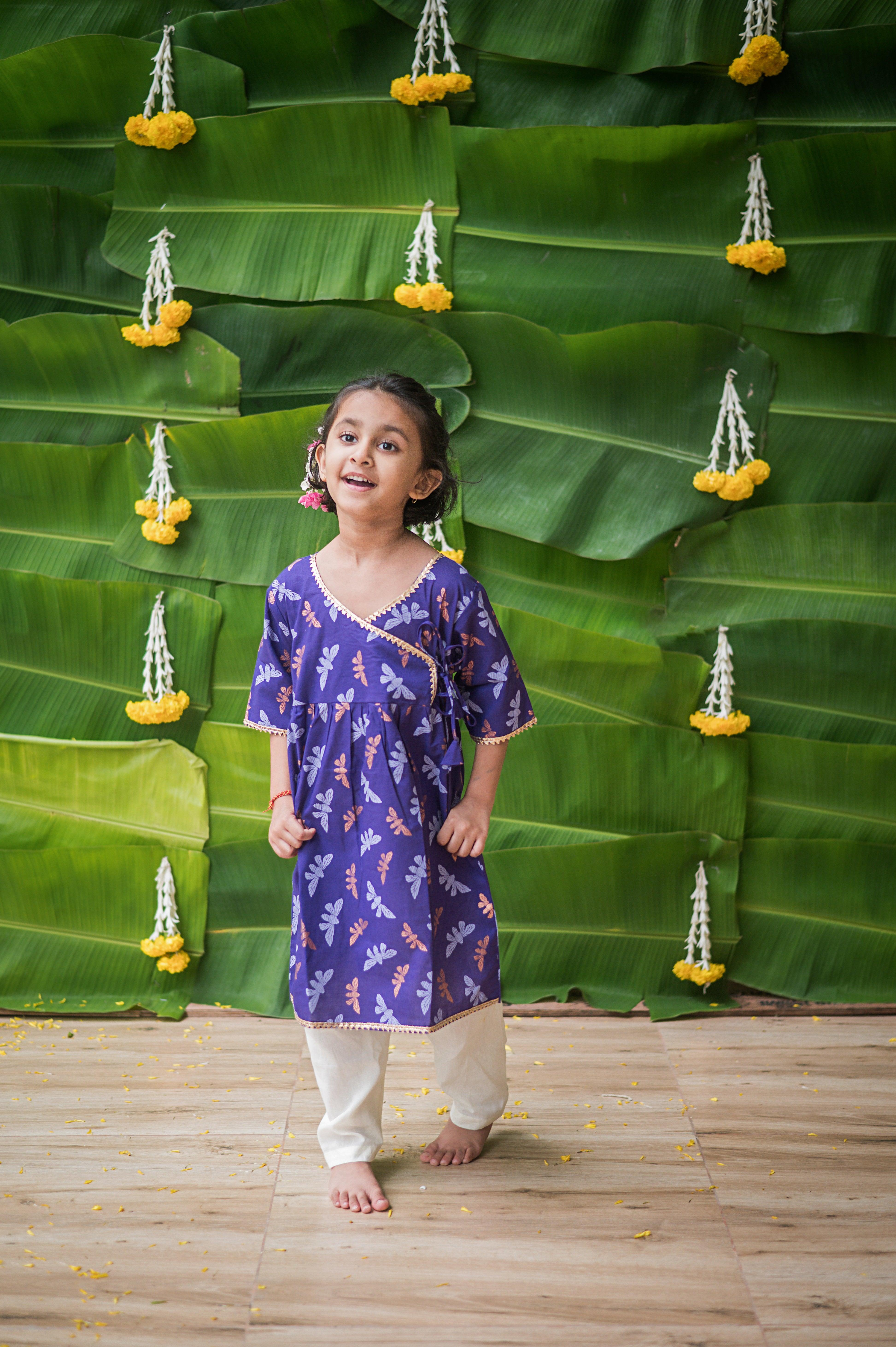 Shimmering Butterfly Girls Ethnic Wear - Totdot