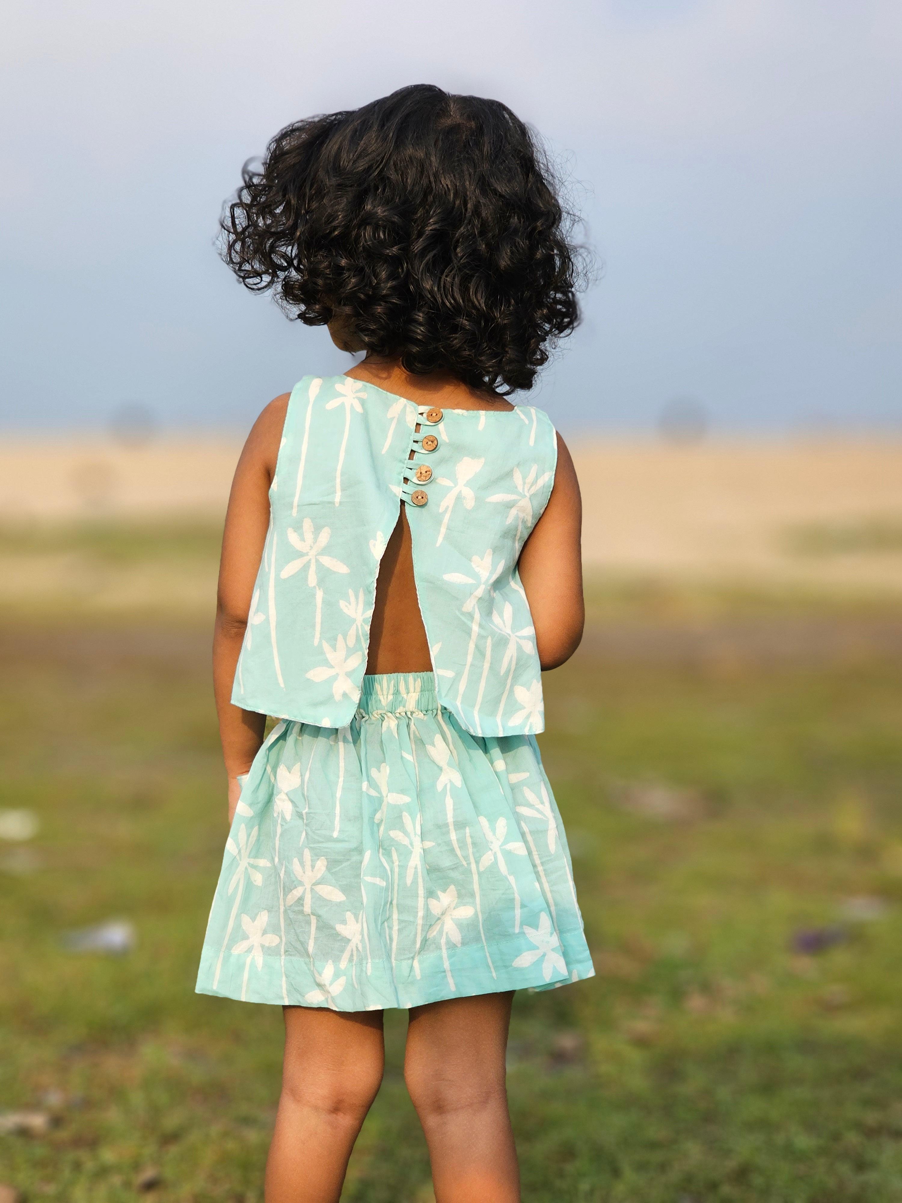 Sky Blue Skirt & Top - Totdot