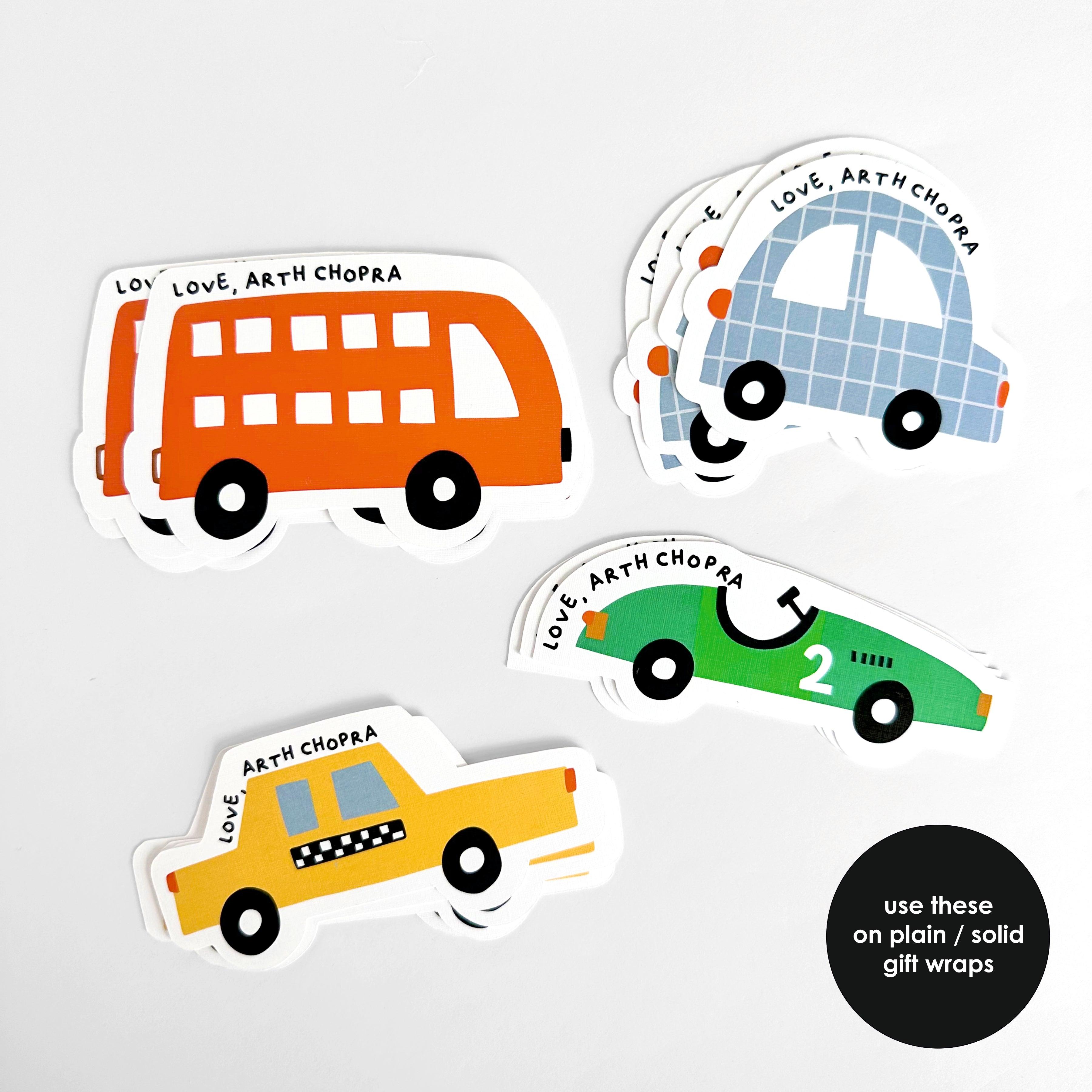 Stick On Tags | Vehicles - Totdot