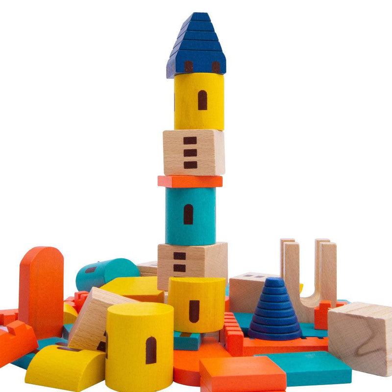 The Builder Wooden Toy ( 1 Years + ) Imagination and Creativity(24 Blocks)(Mini pack) - Totdot
