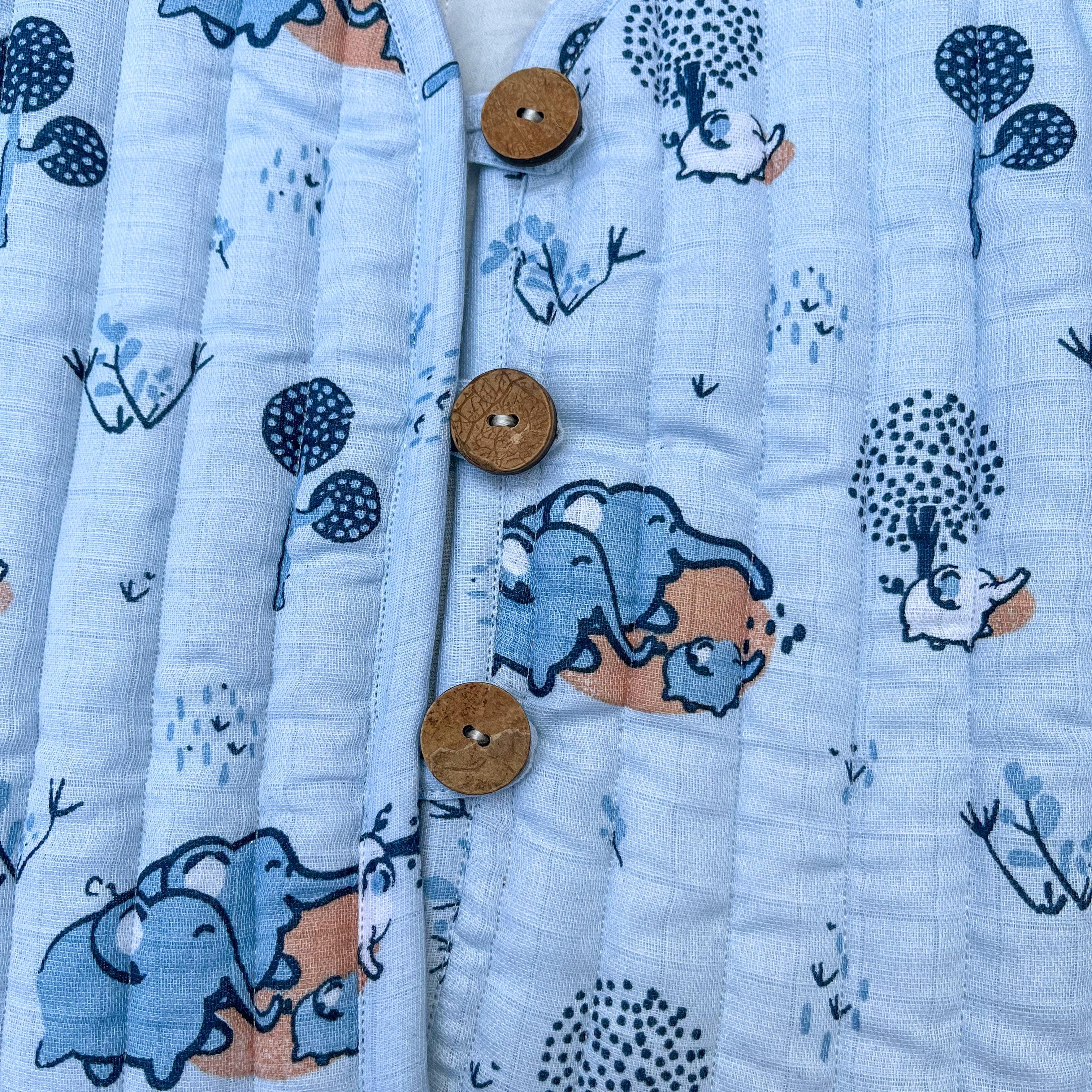 The Elephant Clan Quilted Muslin Jacket - Totdot