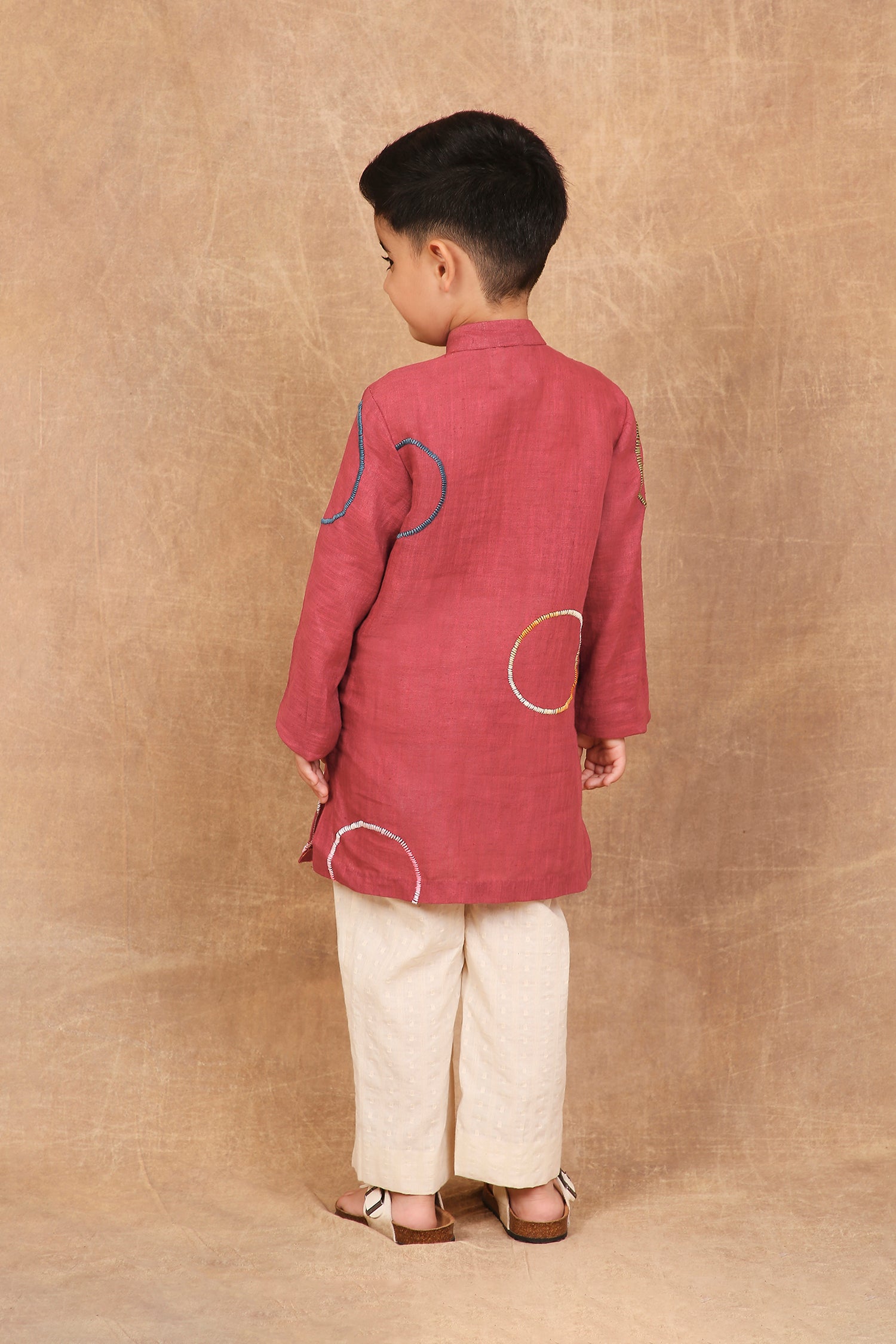 Rainbow earthy red kurta - Totdot