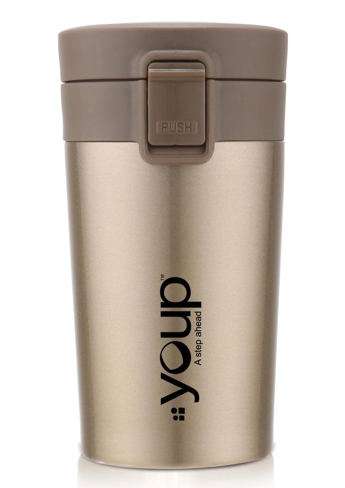 Thermosteel insulated coffee mug with press to open cap - 350 ml - Totdot