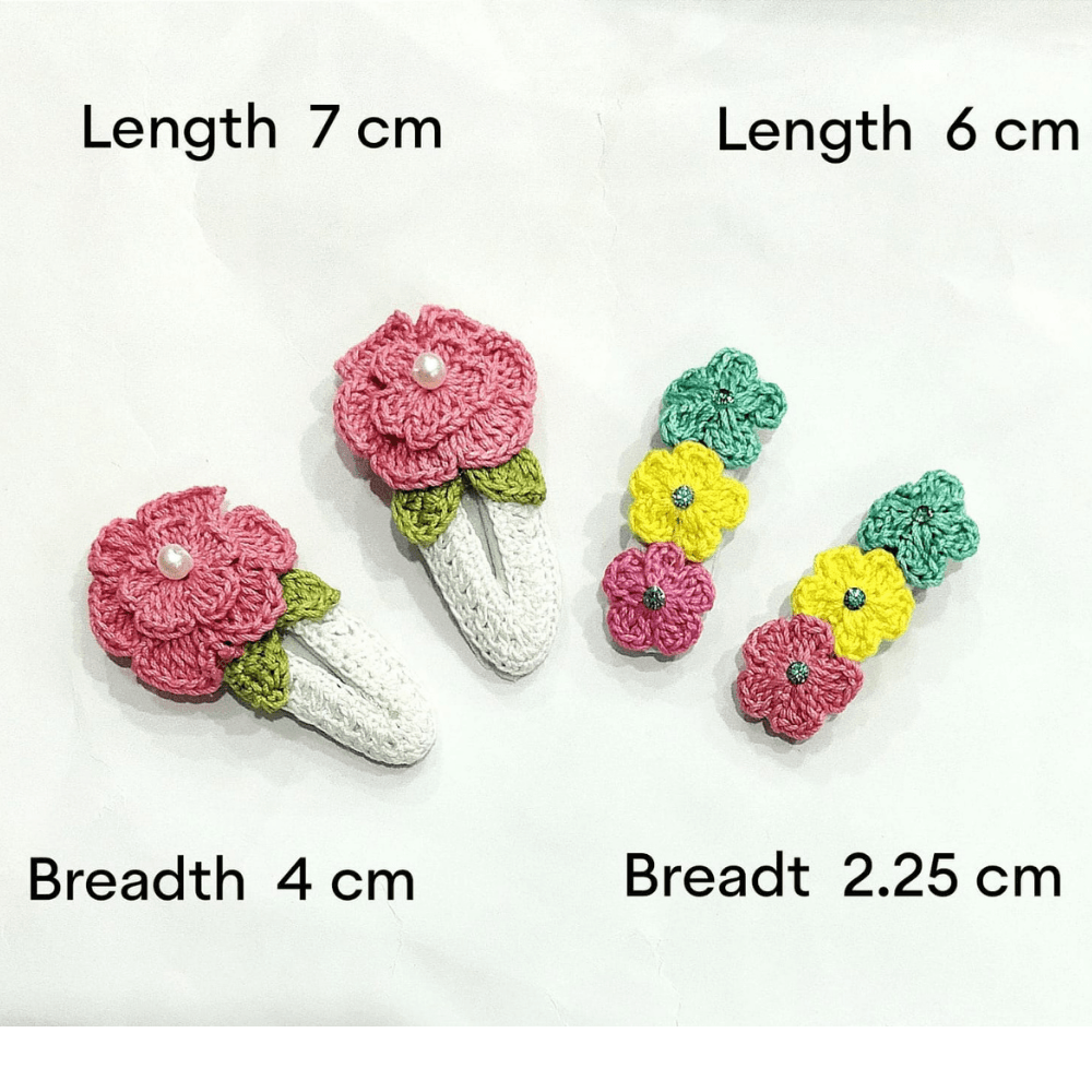 Three colour Flower and Pink Flower Clip set - Totdot