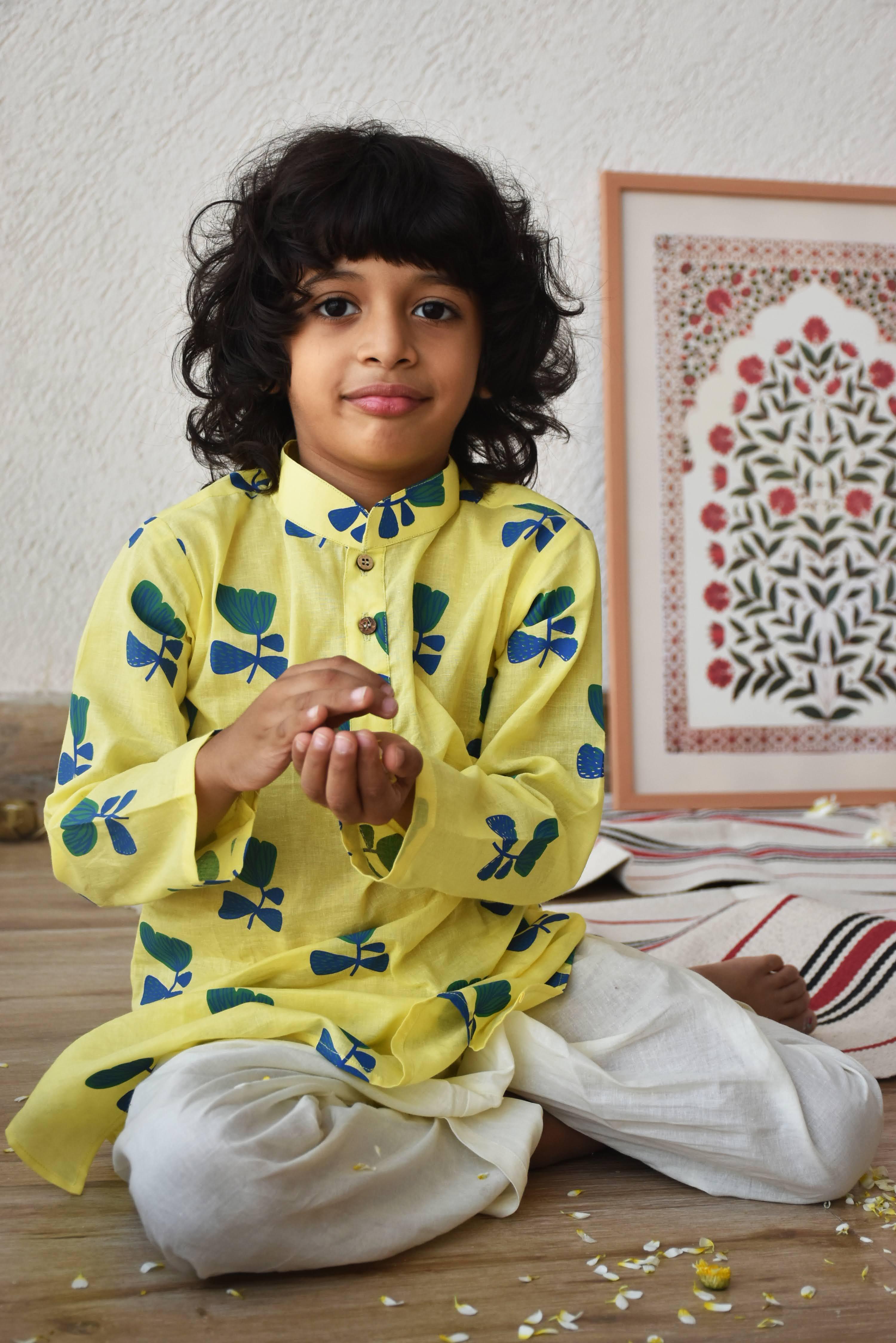 Tyohaar Boys Kurta- Peela - Totdot