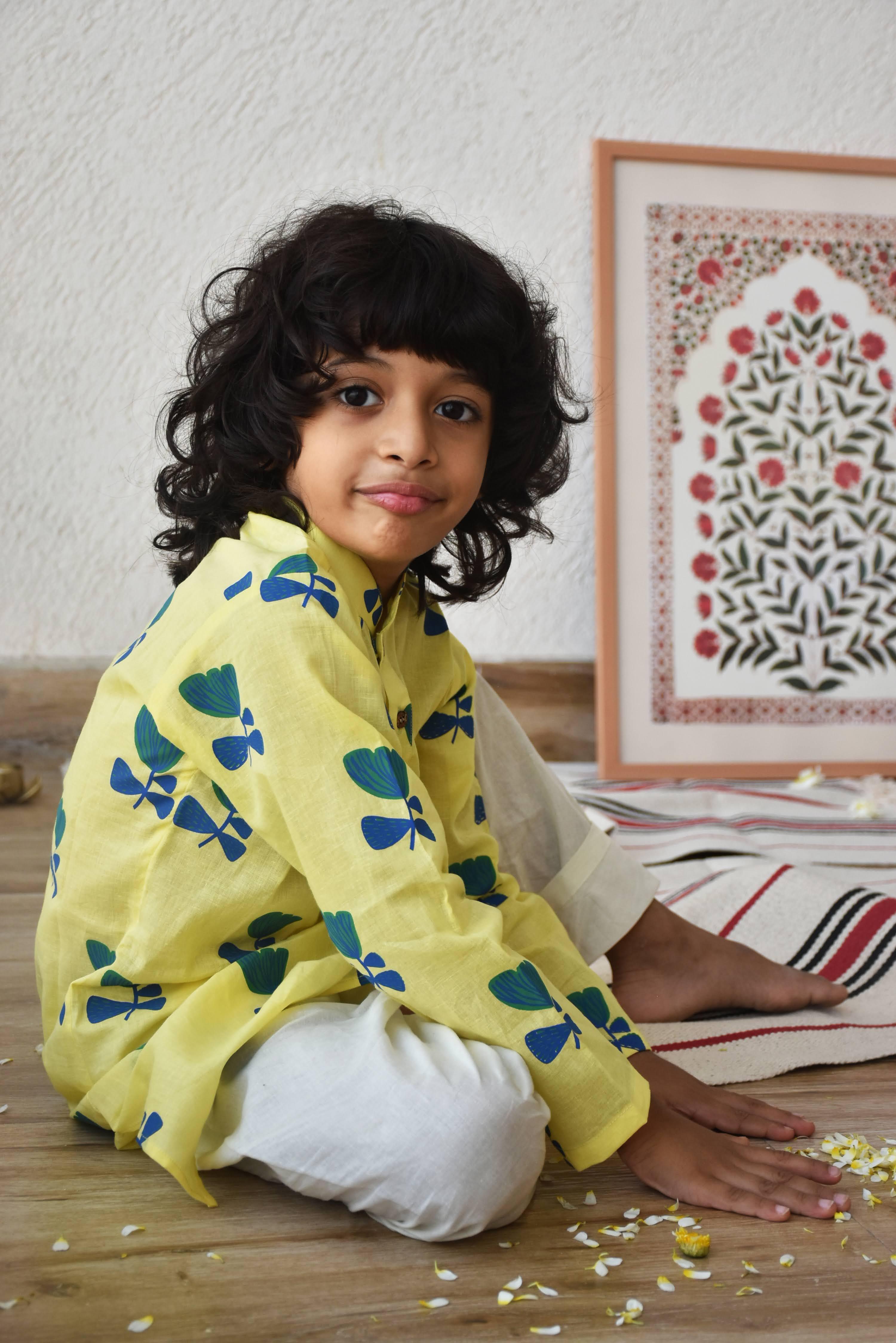 Tyohaar Boys Kurta- Peela - Totdot