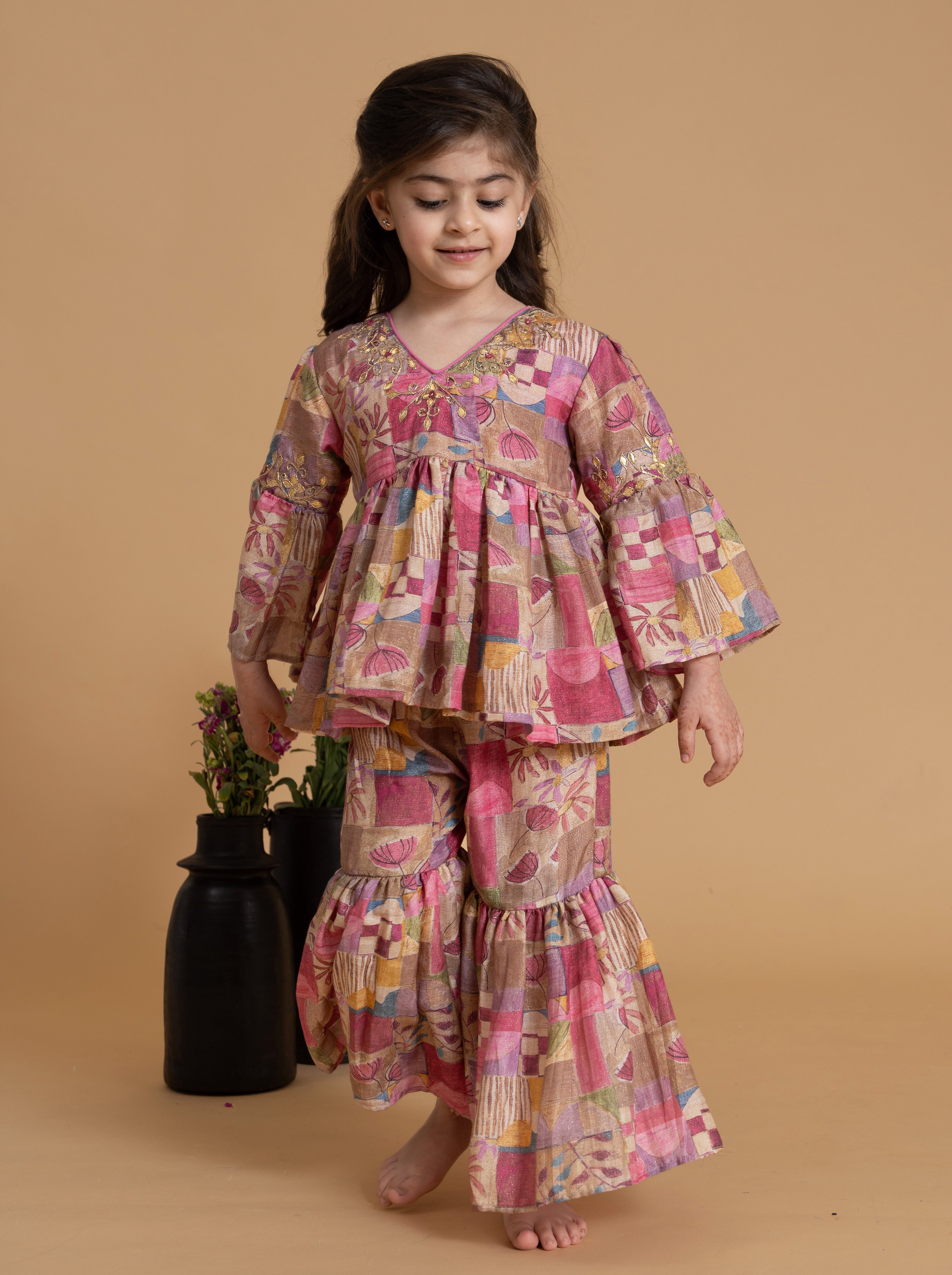 RANI PINK PRINTED SHARARA