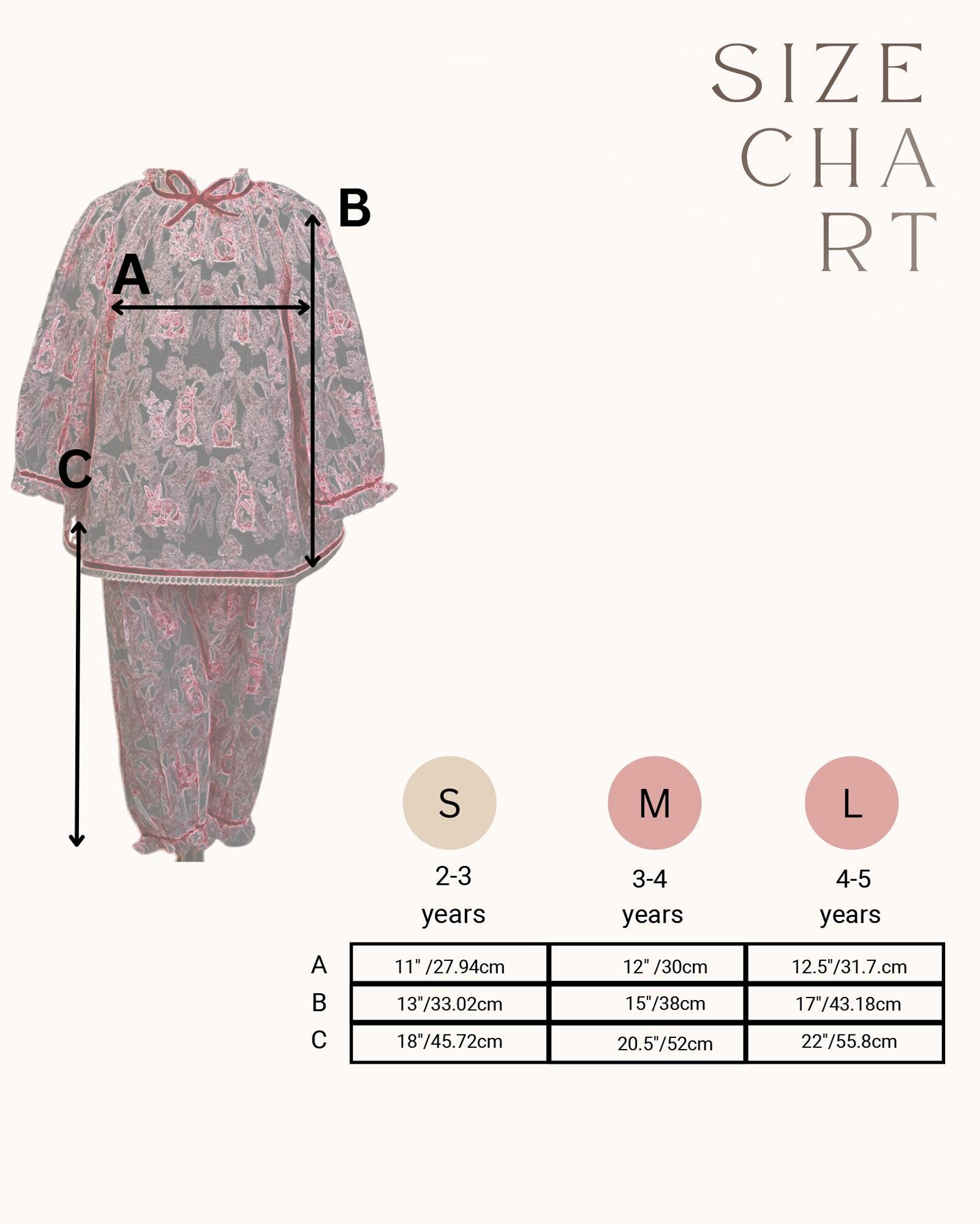 Victorian-style toile rabbit print co-ord set - Totdot