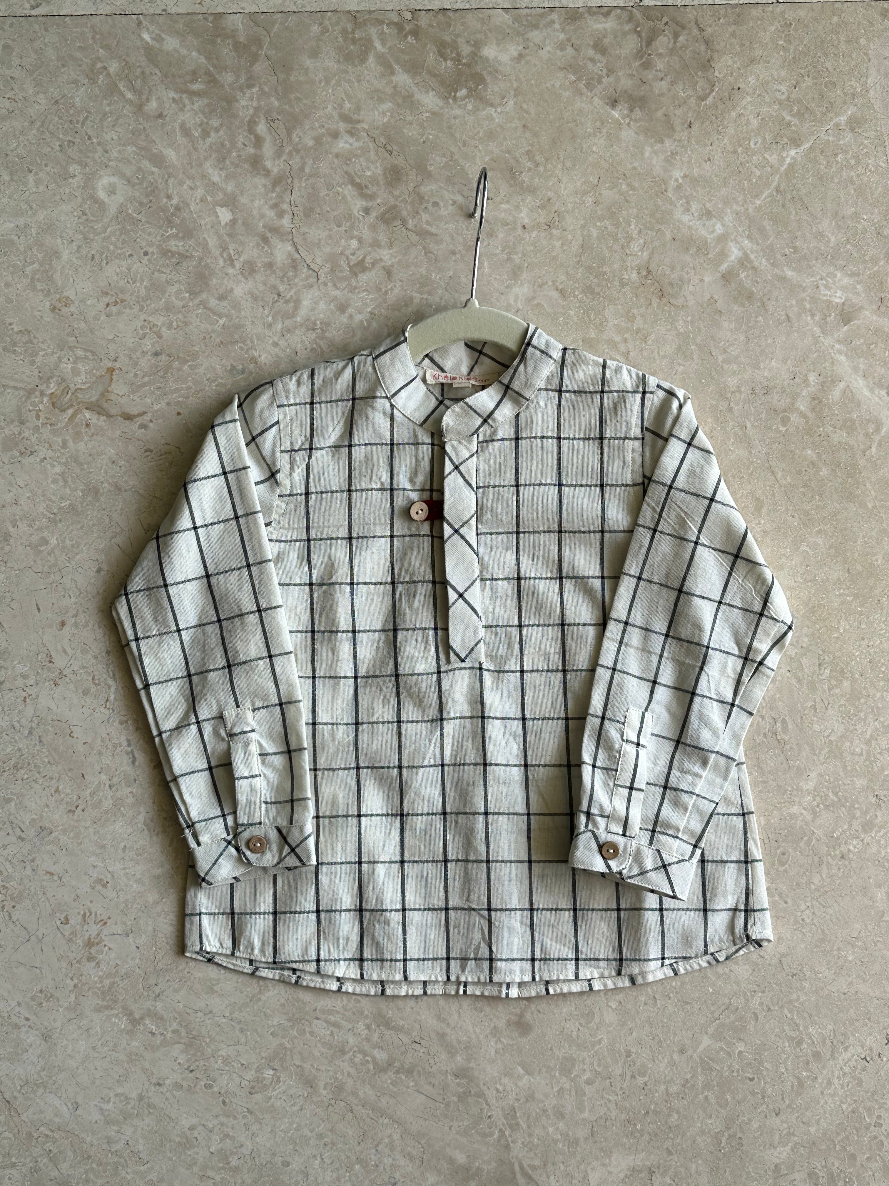 White checks kurta shirt - Totdot