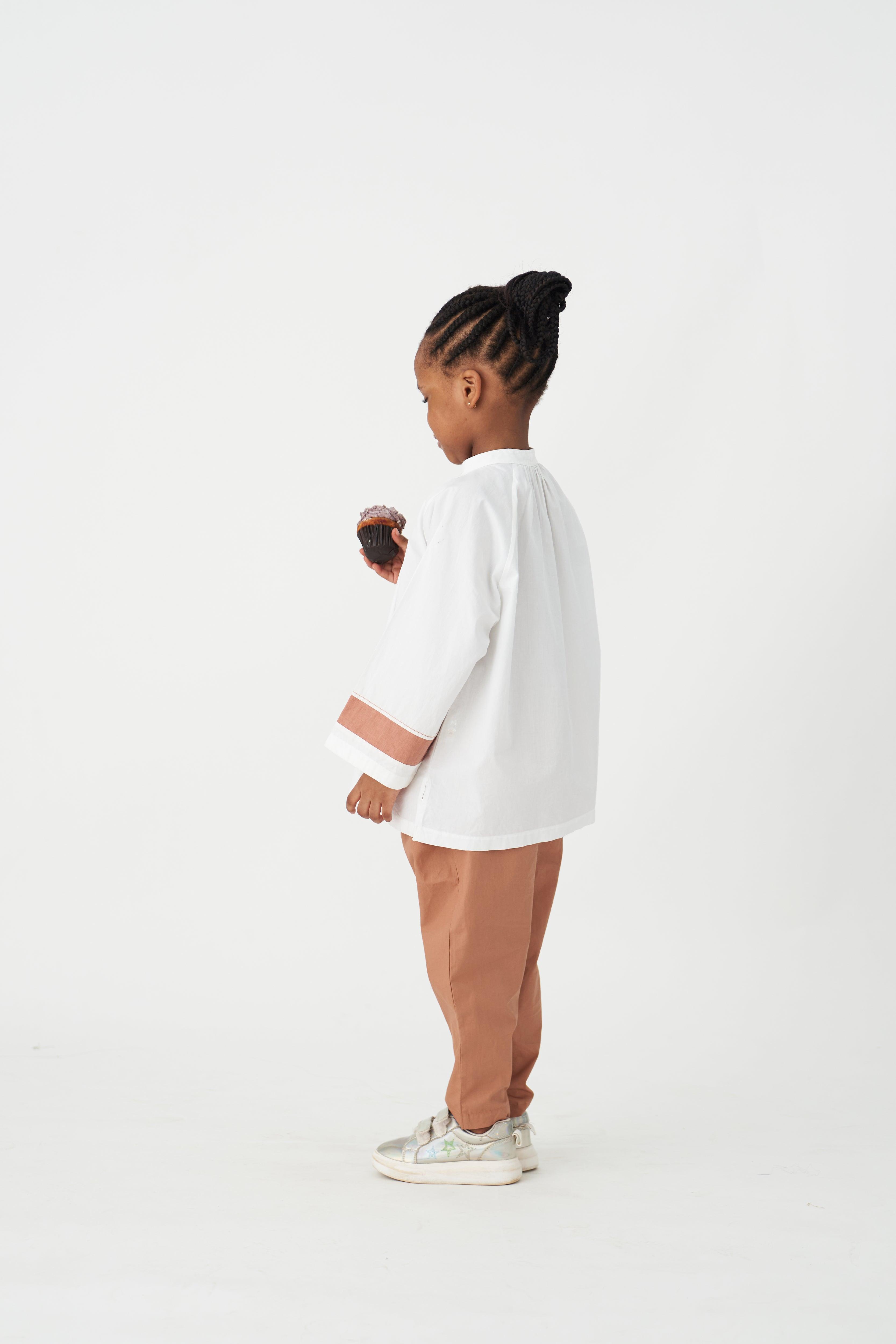 WHITE PEASANT CO-ORD SET - Totdot