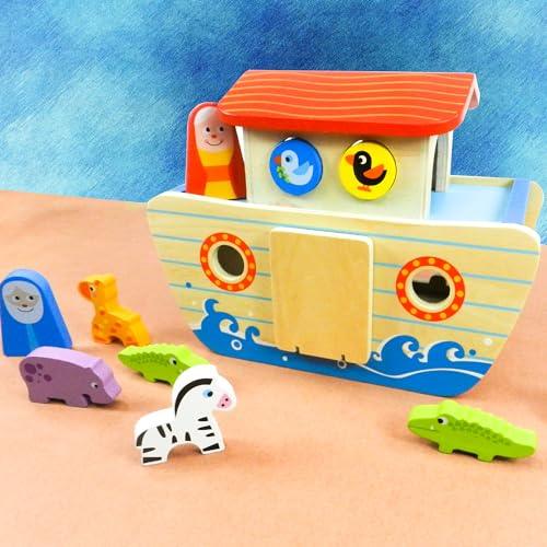 Wild Cruise Wooden Animal Ark Toy, Educational Animal Transport Ship, Noah's Ark Inspired Toy Set, Animal Adventure Wooden Toy, Imaginative Play Ark with Animals, Creative Animal Ship Playset - Totdot