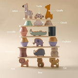 Wodden Zoo Tower | Balancing Activities Toy | Great Gift for Kids and Toddlers | Wooden animal stacking Toys - Totdot