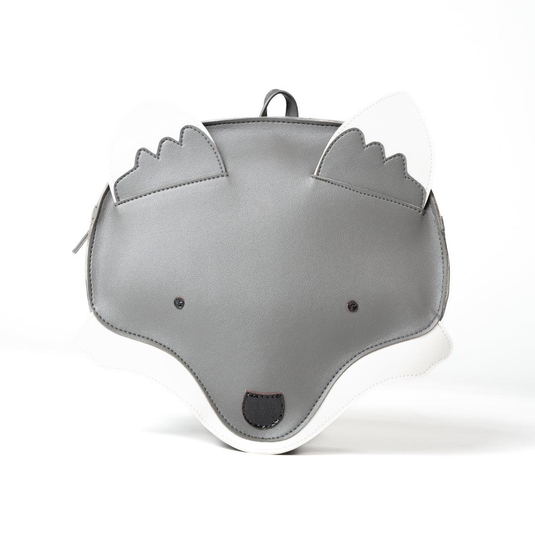 Wolfie Backpack for Kids | Vegan Leather | Grey Color | Velvet Lining - Totdot