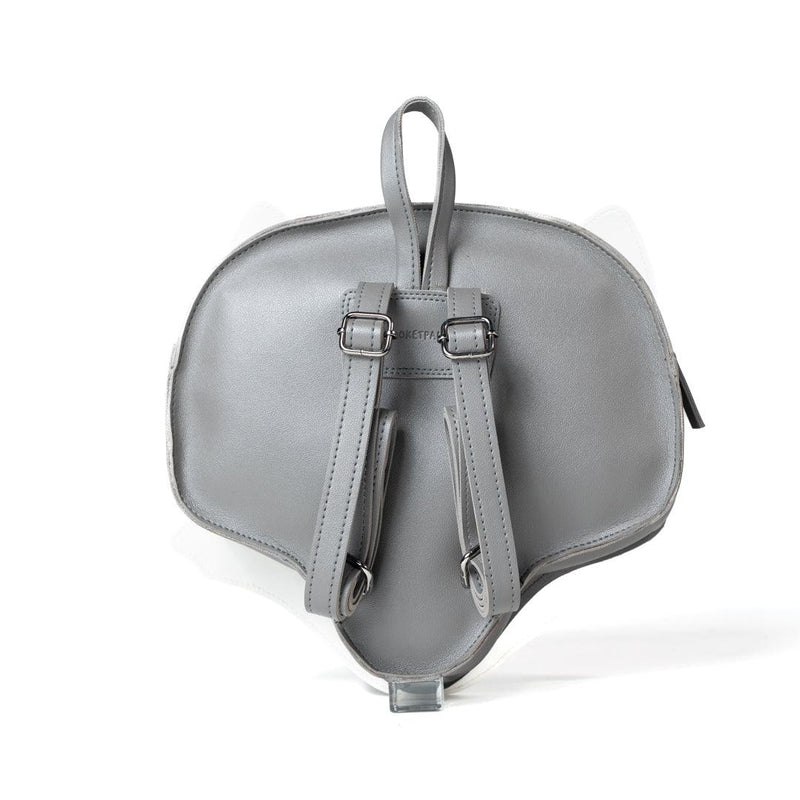 Wolfie Backpack for Kids | Vegan Leather | Grey Color | Velvet Lining - Totdot