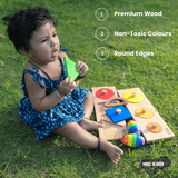 Wooden Egg Shaker (Rattle) & Teether Combo - Baby Shower Gift| Newborn Toy - Totdot