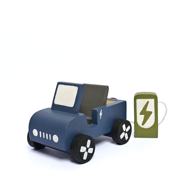 Wooden EV Jeep with Artificial wooden electirc charger - Totdot