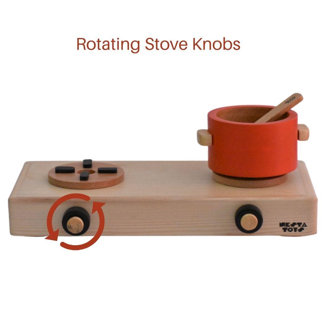 Wooden Gas Stove and Cooking Set (10 Pcs) - Totdot