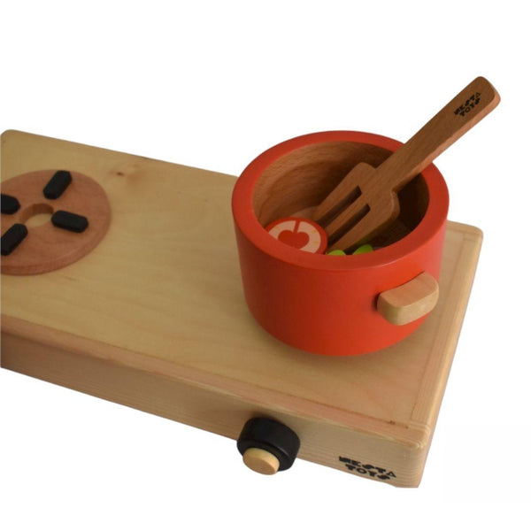 Wooden Gas Stove and Cooking Set (10 Pcs) - Totdot