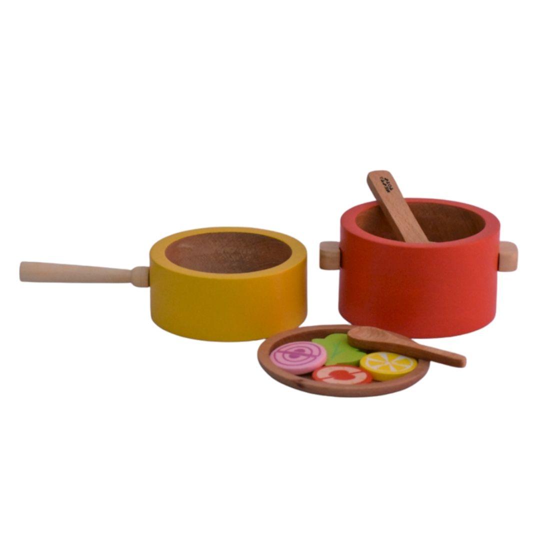 Wooden Gas Stove and Cooking Set (10 Pcs) - Totdot