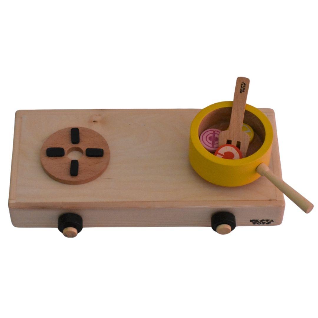 Wooden Gas Stove and Cooking Set (10 Pcs) - Totdot