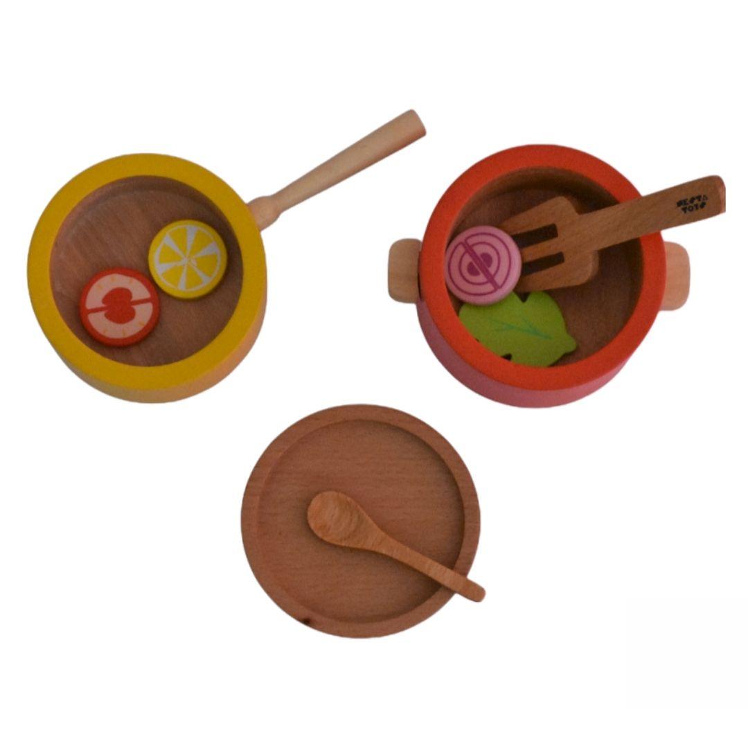 Wooden Gas Stove and Cooking Set (10 Pcs) - Totdot