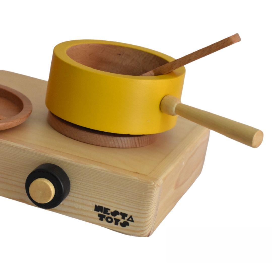 Wooden Gas Stove and Cooking Set (10 Pcs) - Totdot