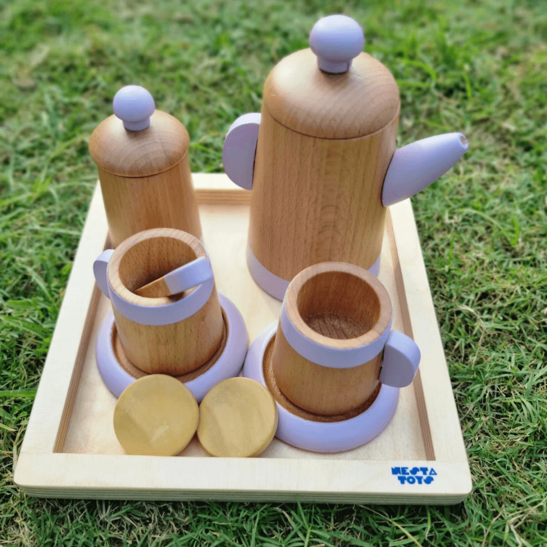 Wooden Tea Set | Kitchen Toys | Pretend Play Food Sets for Kids - Totdot